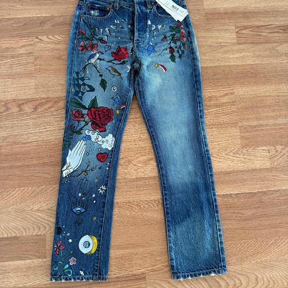Alice + Olivia Jeans Painted Ankle Jeans Womens Size 24 new